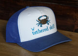 Blue Crab - Classic Trucker - White / Blue - Tethered Skiff