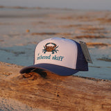 Blue Crab - Classic Trucker - White / Blue - Tethered Skiff