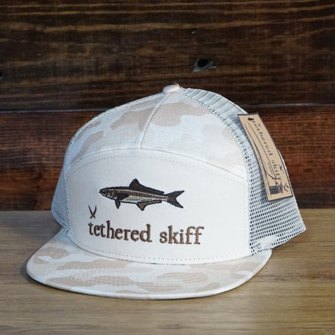 Cobia - 7 Panel Flat Bill - Brown Camo - Tethered Skiff