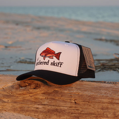 Red Snapper - Classic Trucker - White / Black - Tethered Skiff