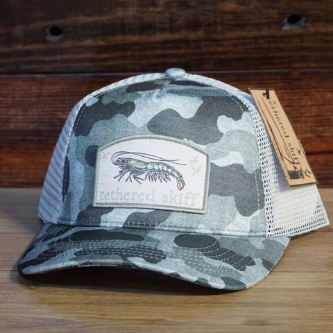 Youth - Shrimp Patch - Classic Trucker - Green Camo - Tethered Skiff